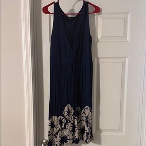 Style & Co. Dark Blue Dress with White Floral Accents